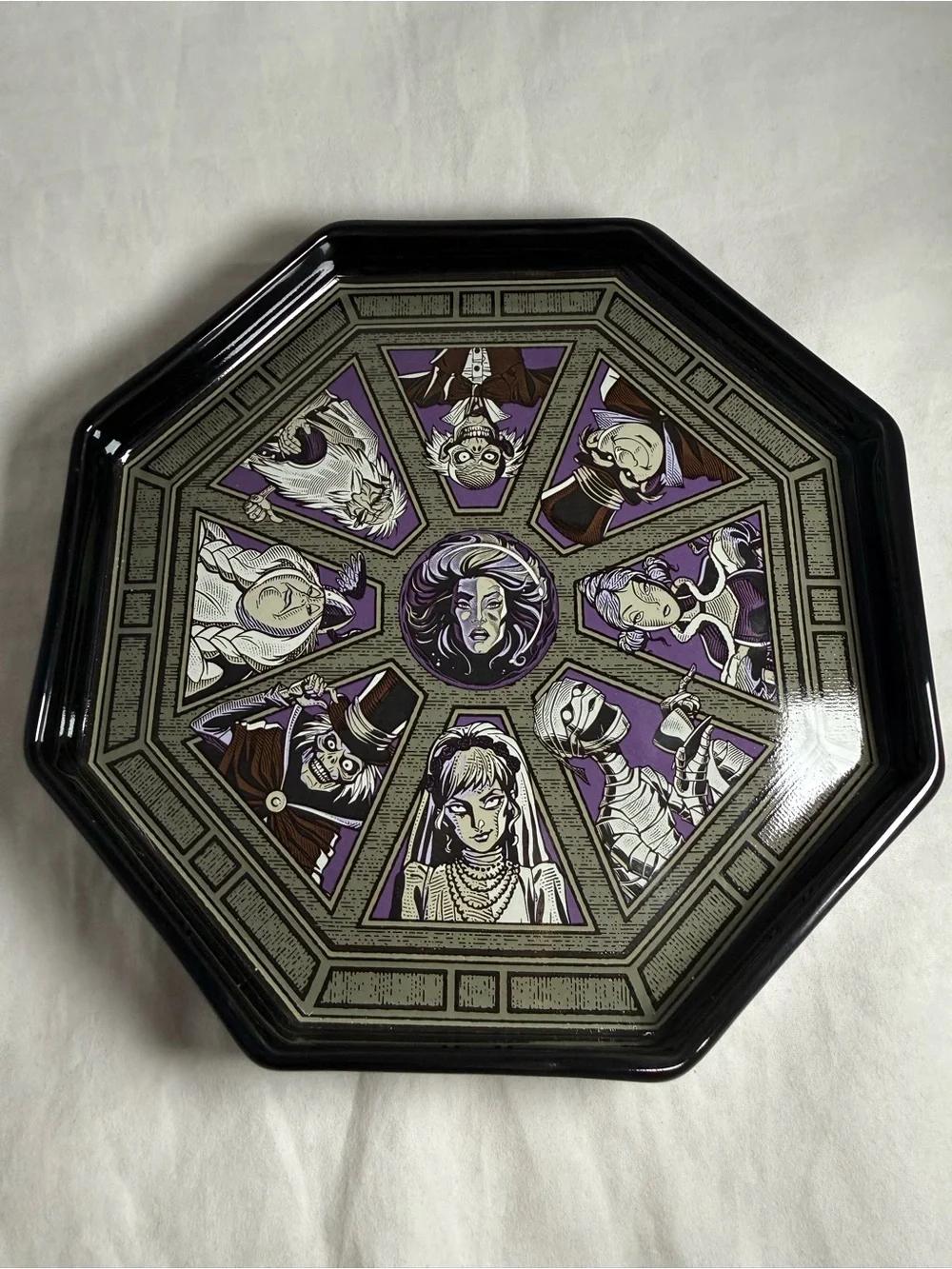 Disney Parks The Haunted Mansion Octagon Trinket Tray NEW Ghosts Leota Bride